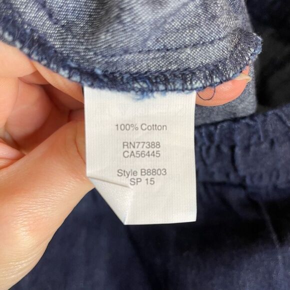 J Crew men’s size L Large blue stadium soft denim pull on elastic waist shorts - Picture 5 of 6